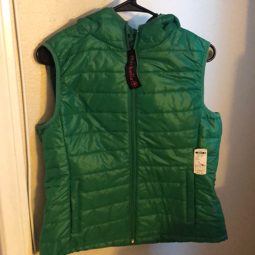Green hooded vest